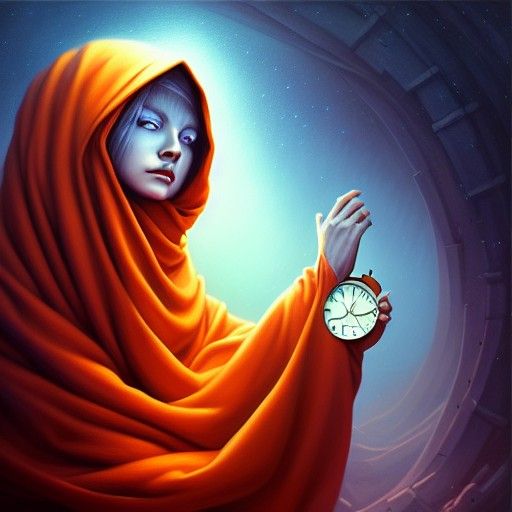 Otherworldly Time Keeper in Detailed Fantasy Art