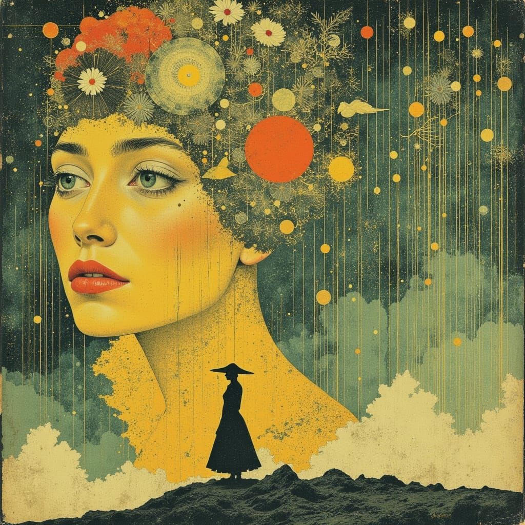 Elegant Woman in Art Nouveau Style