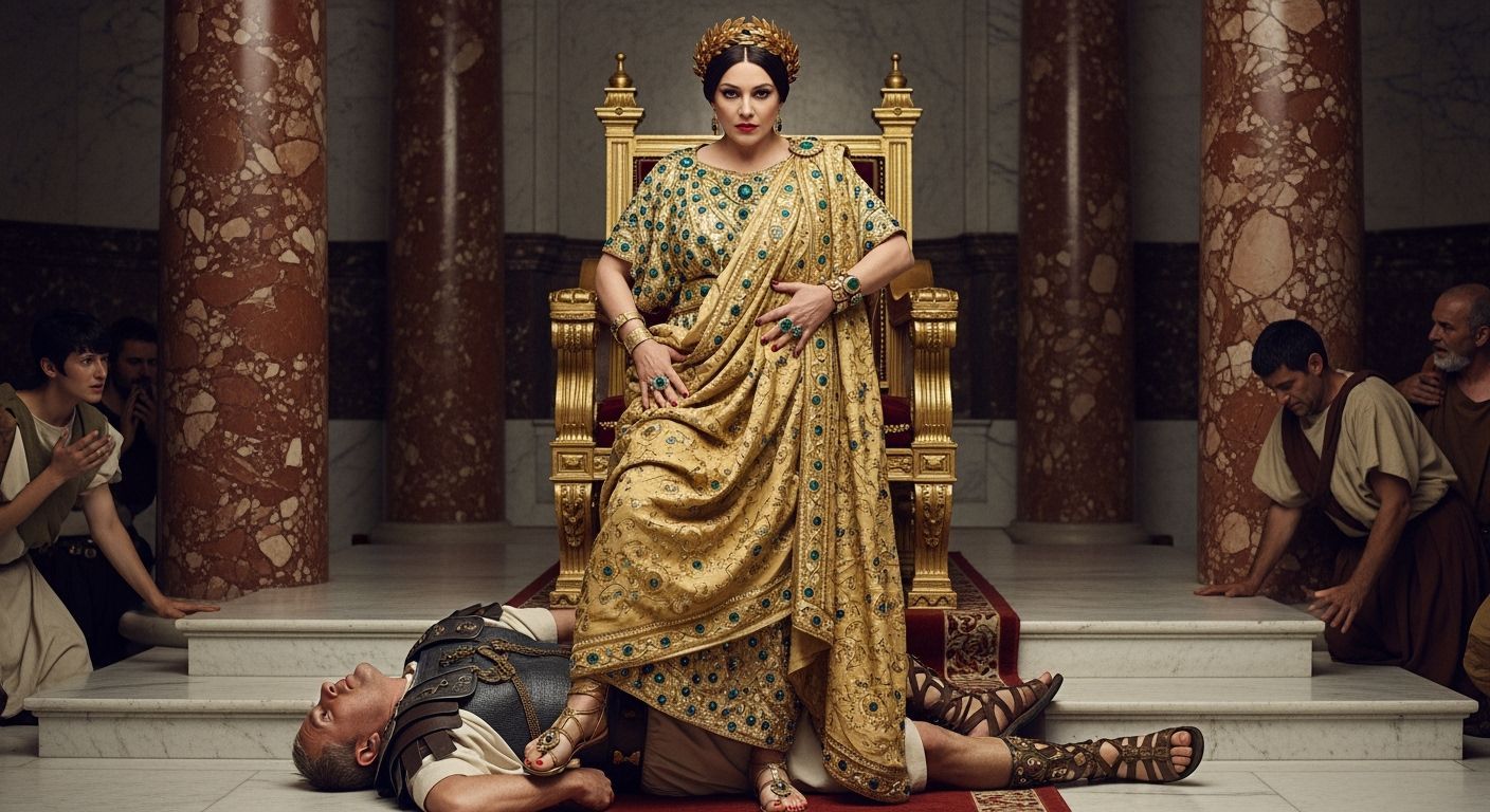 Roman Empress Tramples Senator: A Leibovitz-esque Photo