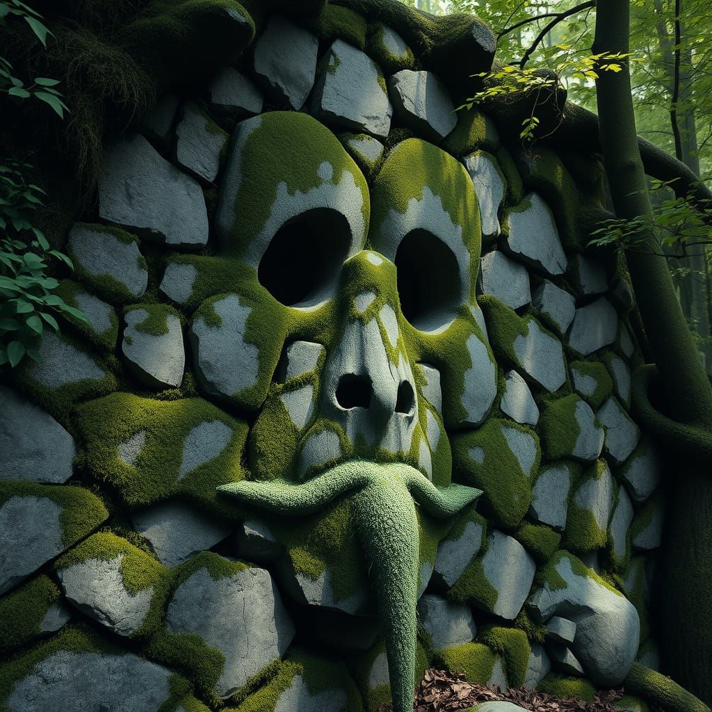 Ancient Forest Wisdom in Weathered Stone