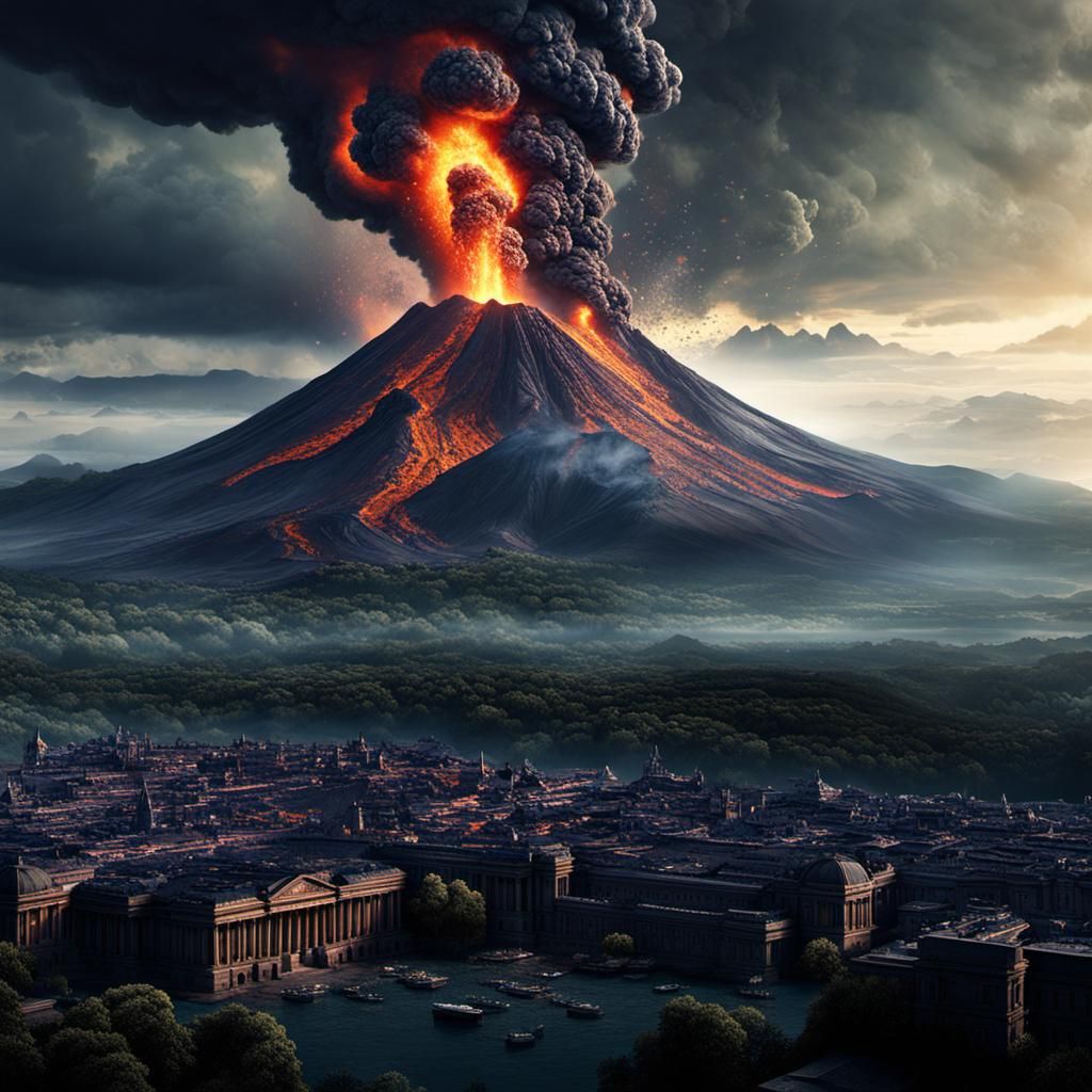 Vesuvius Eruption: Dramatic Digital Matte Painting