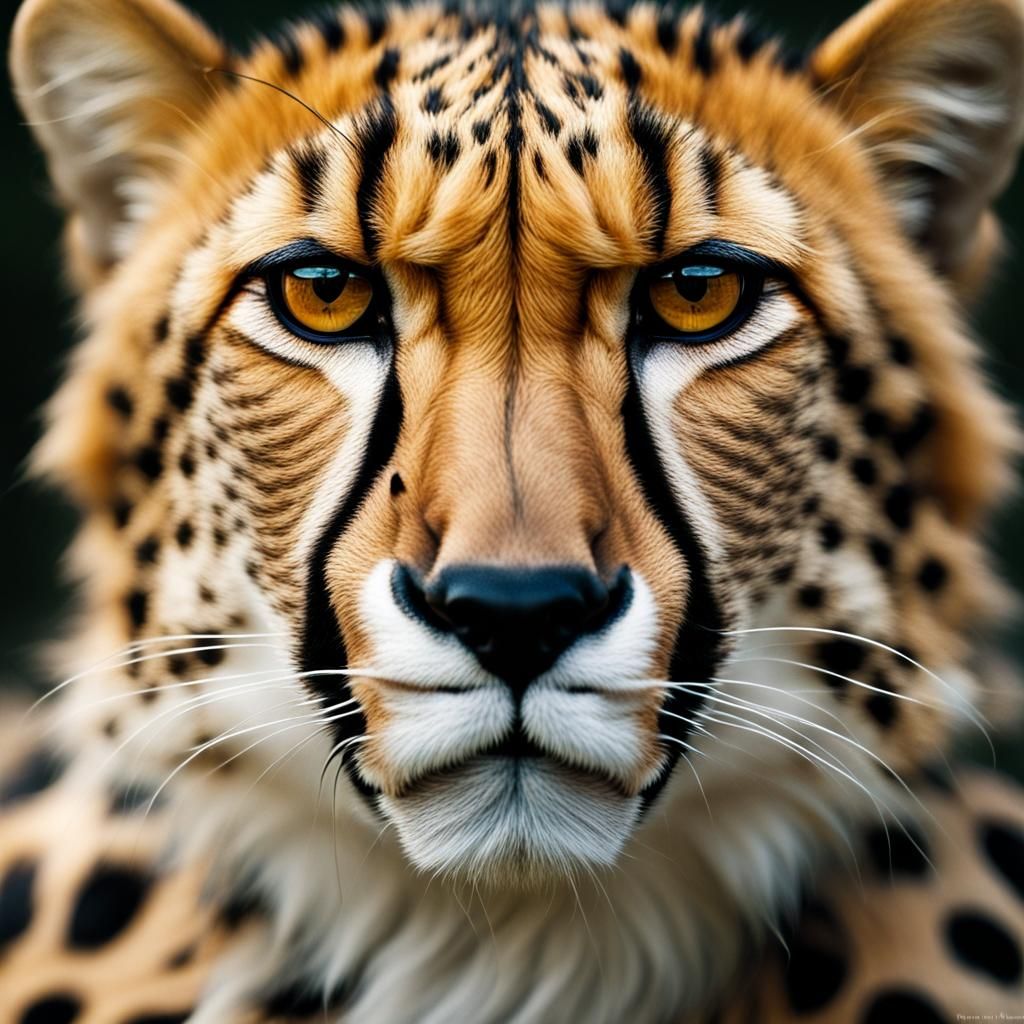 Fluffy Cheetah Portrait in Professional Photography Style
