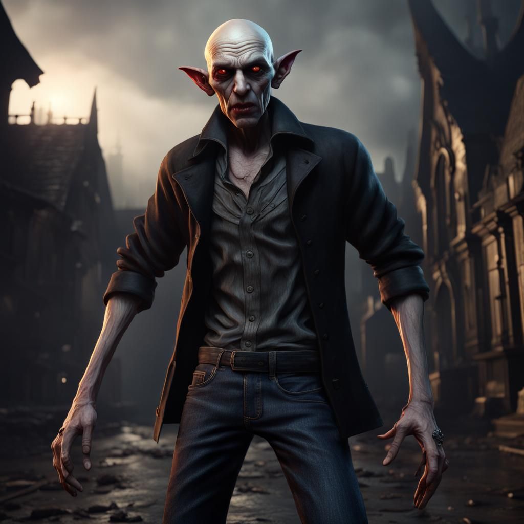 Nosferatu Vampire in Detailed Matte Painting