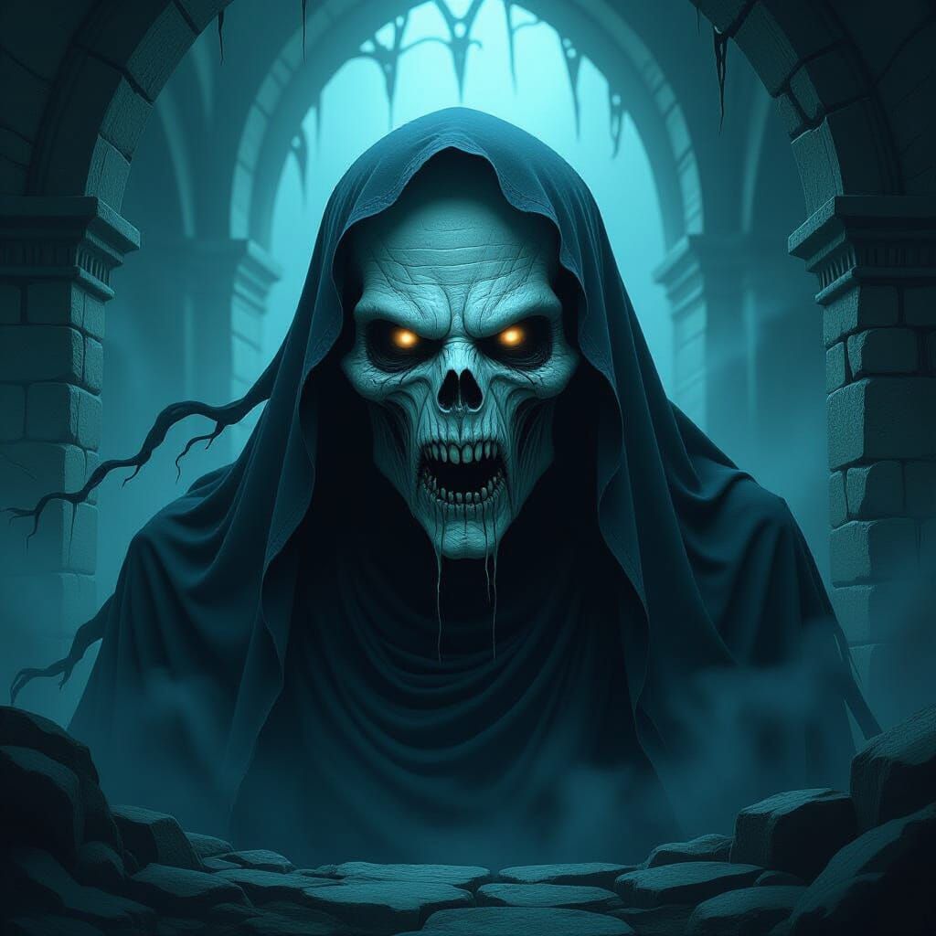 Dementor Portrait in Dark Fantasy Style