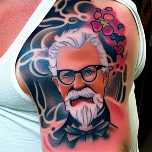 Colonel Sanders Chest Tattoo