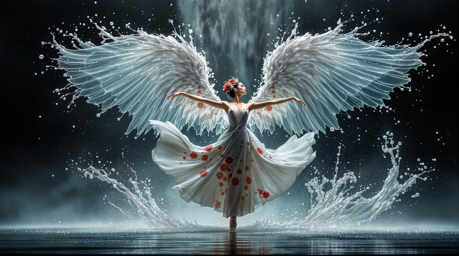 Ethereal Ballerina with Water Wings