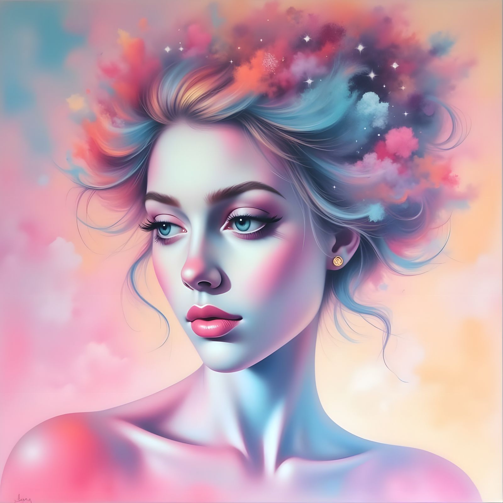 Airbrush Dadaism: Pastel Chalk Texture Cloud