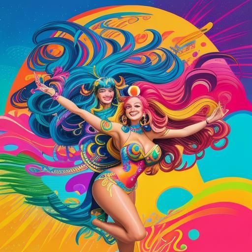 Psychedelic Orlando Dance in Pop Art Style