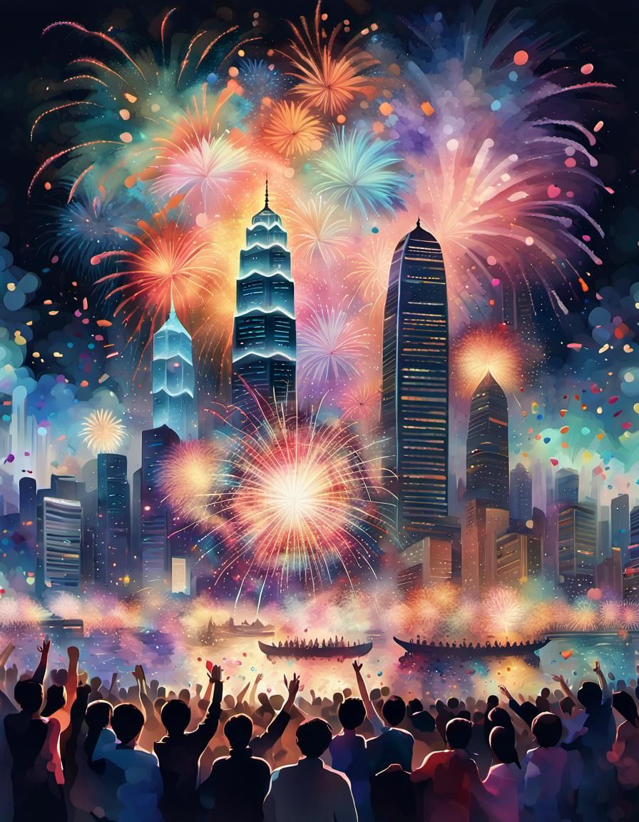 Hong Kong New Year Fireworks Celebration