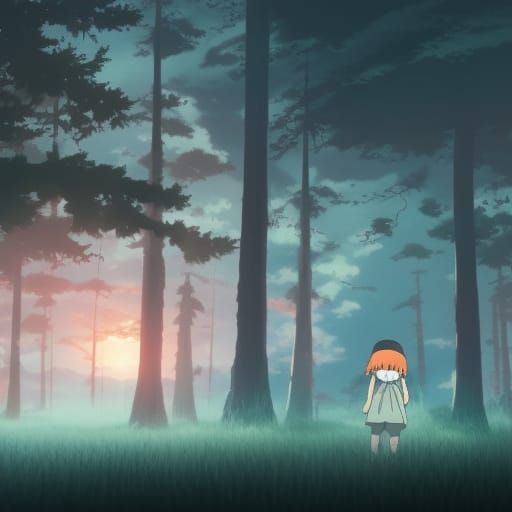 Anime Key Visual in Studio Ghibli Style