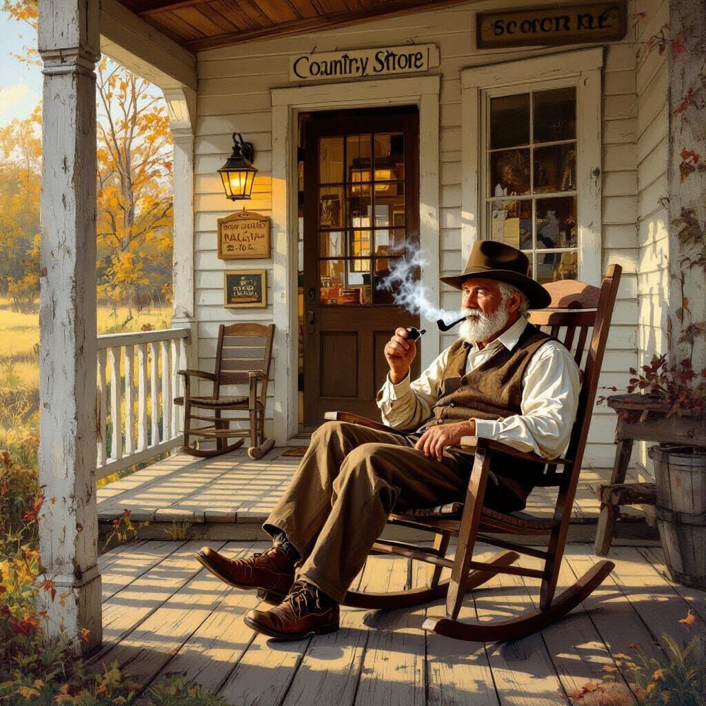 Nostalgic Country Store Scene in Americana Style
