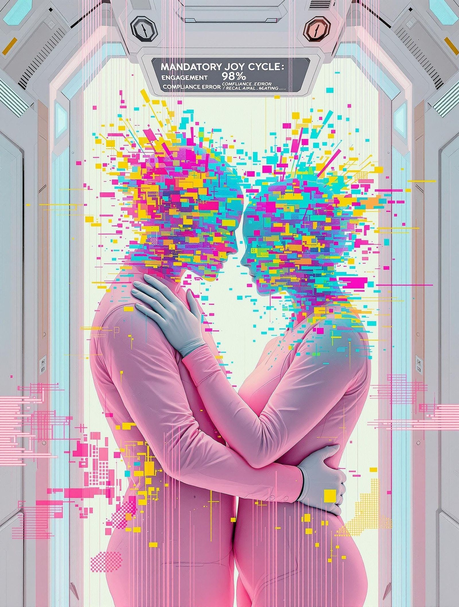 Surreal Encounter in Cyberpunk Digital Oil Painting