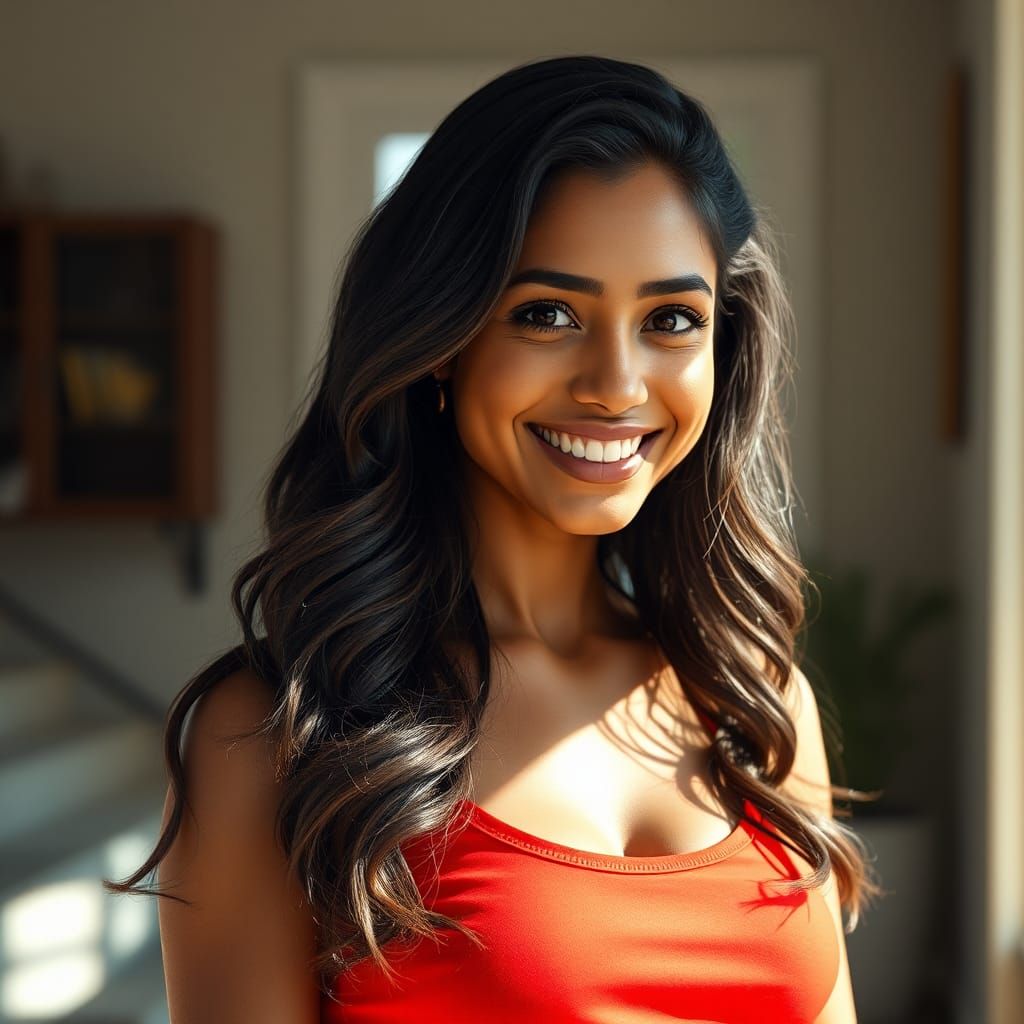 Brazilian Woman Portrait in Splash Art Style