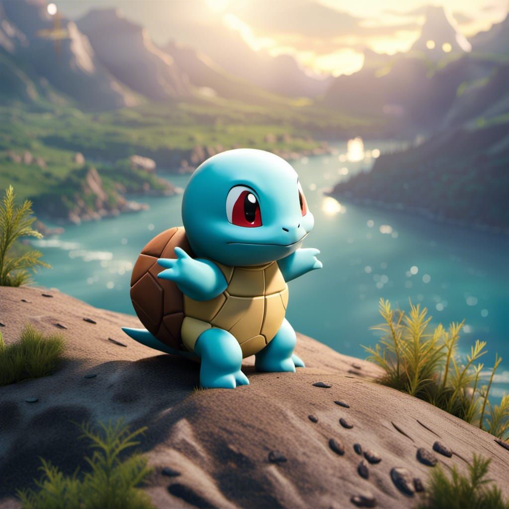 Squirtle at the top of the mountain