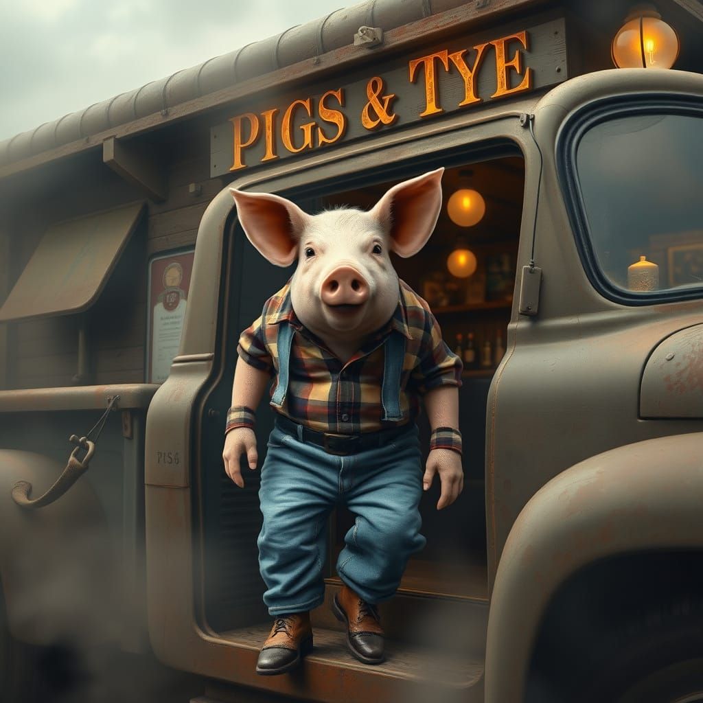 Pig Enters Bar: Surreal and Ethereal Art
