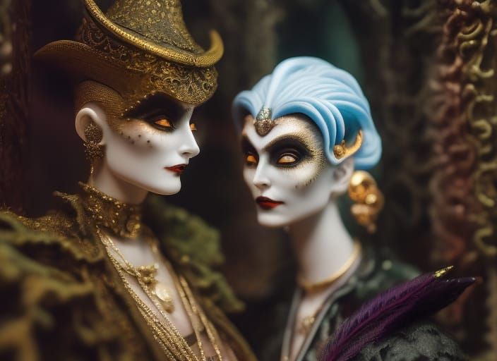 Gothic Vampire Portrait in Hyperrealism Style