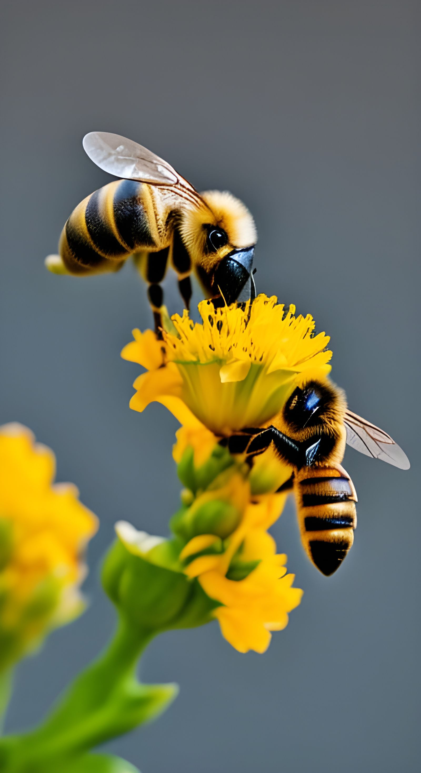 Bee Landing on Flower: Hyper-Realistic Animal Photography