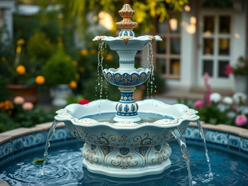 Rococo Porcelain Fountain with Constellation Ornament