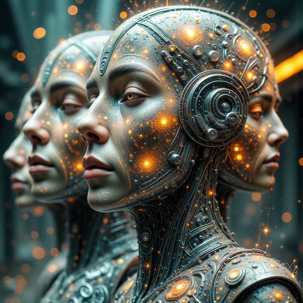 Humanoid AI Faces Expressing Complex Emotions