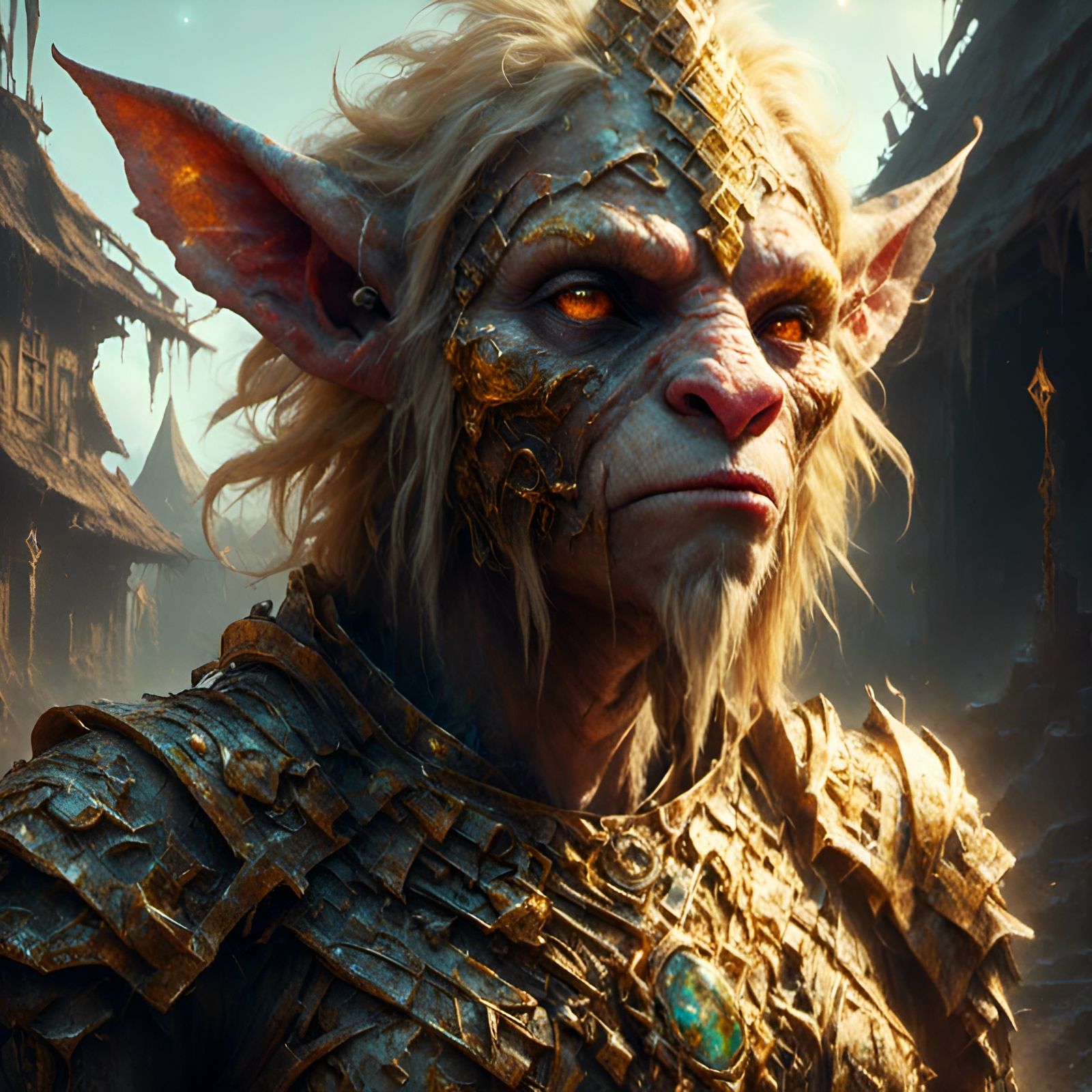 Ornate Troll Portrait in Cosmic Village