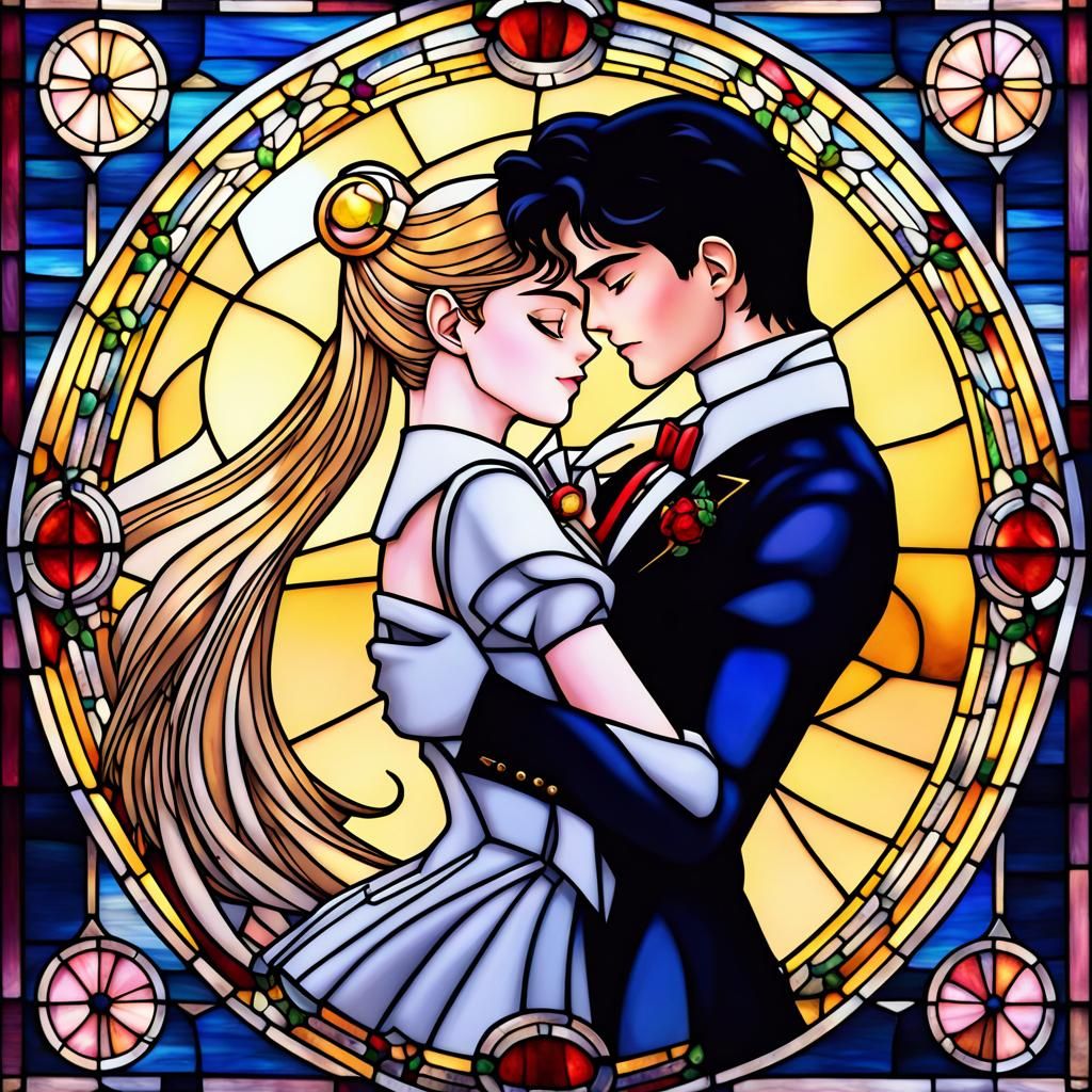 Princess Serenity & Prince Endymion - Stained Glass