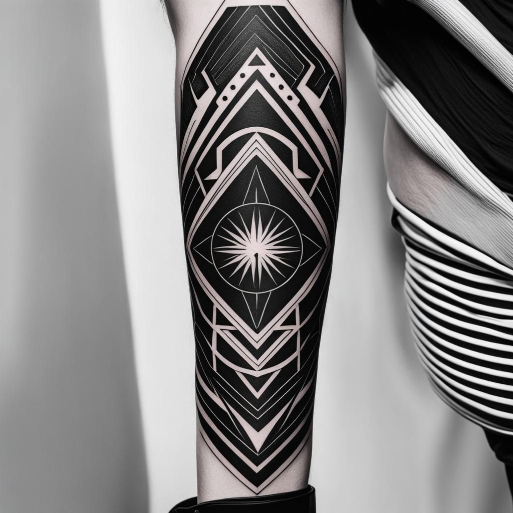 Geometric Star Blackout Tattoo Design