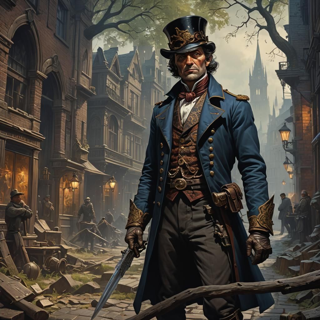 Victorian Thief Portrait in a Fantastical Style