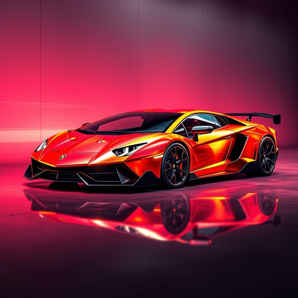 Holographic Lamborghini: Futuristic Car Design