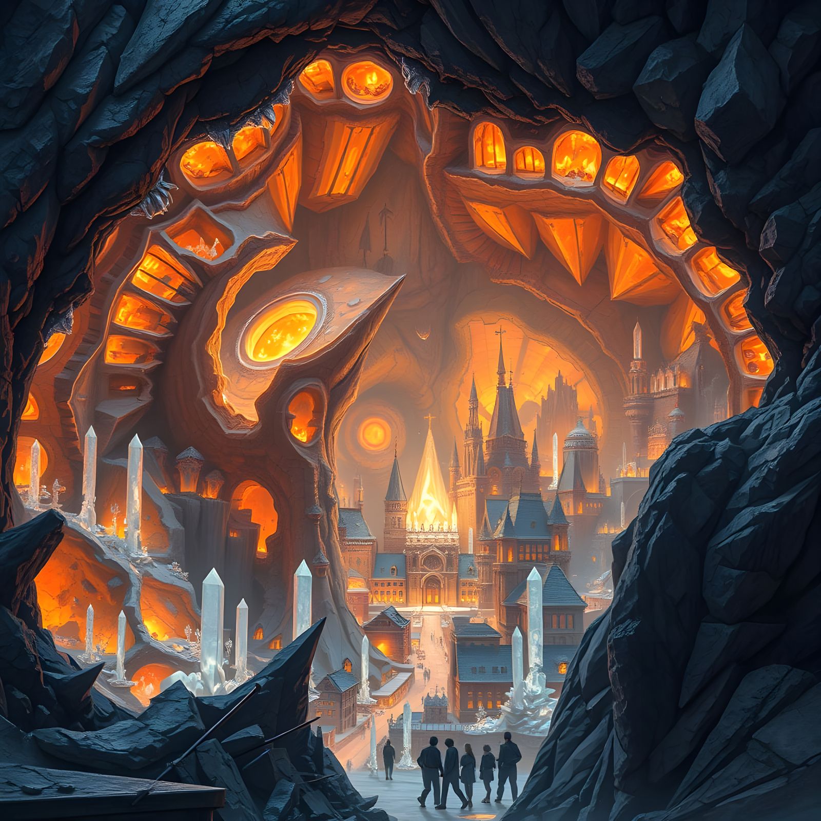 Crystal Metropolis Hidden Within a Geode