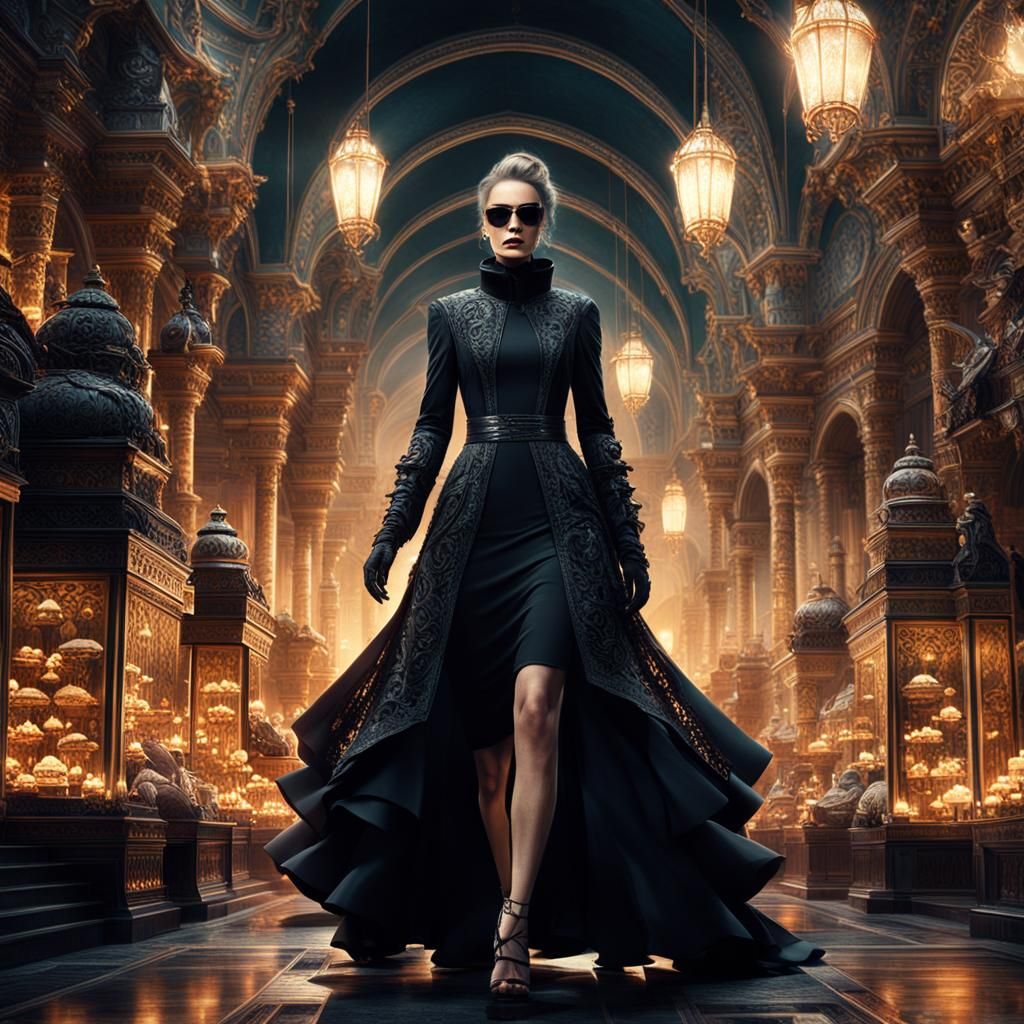 Cinematic Assassin in Little Black Dress