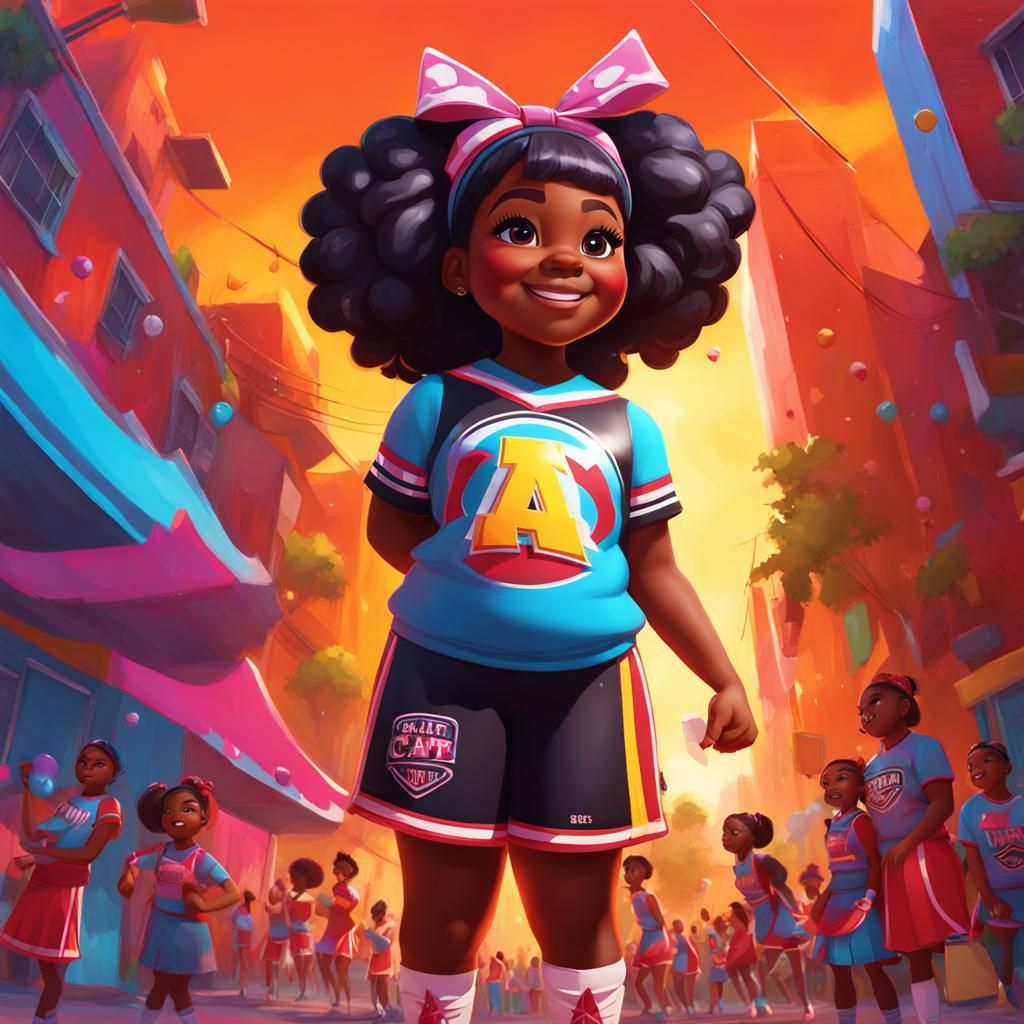 Cheerleader at Camp: 3D Digital Art