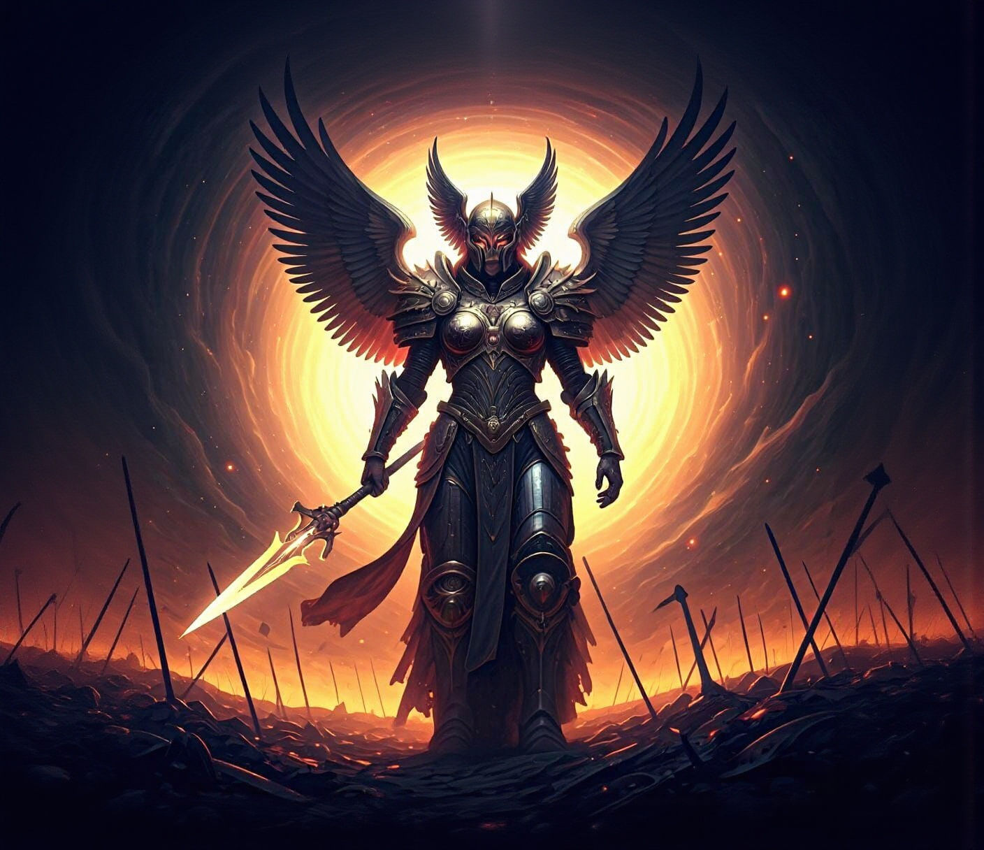 Valkyrie Warrior in Ornate Armor, Trending on Artstation