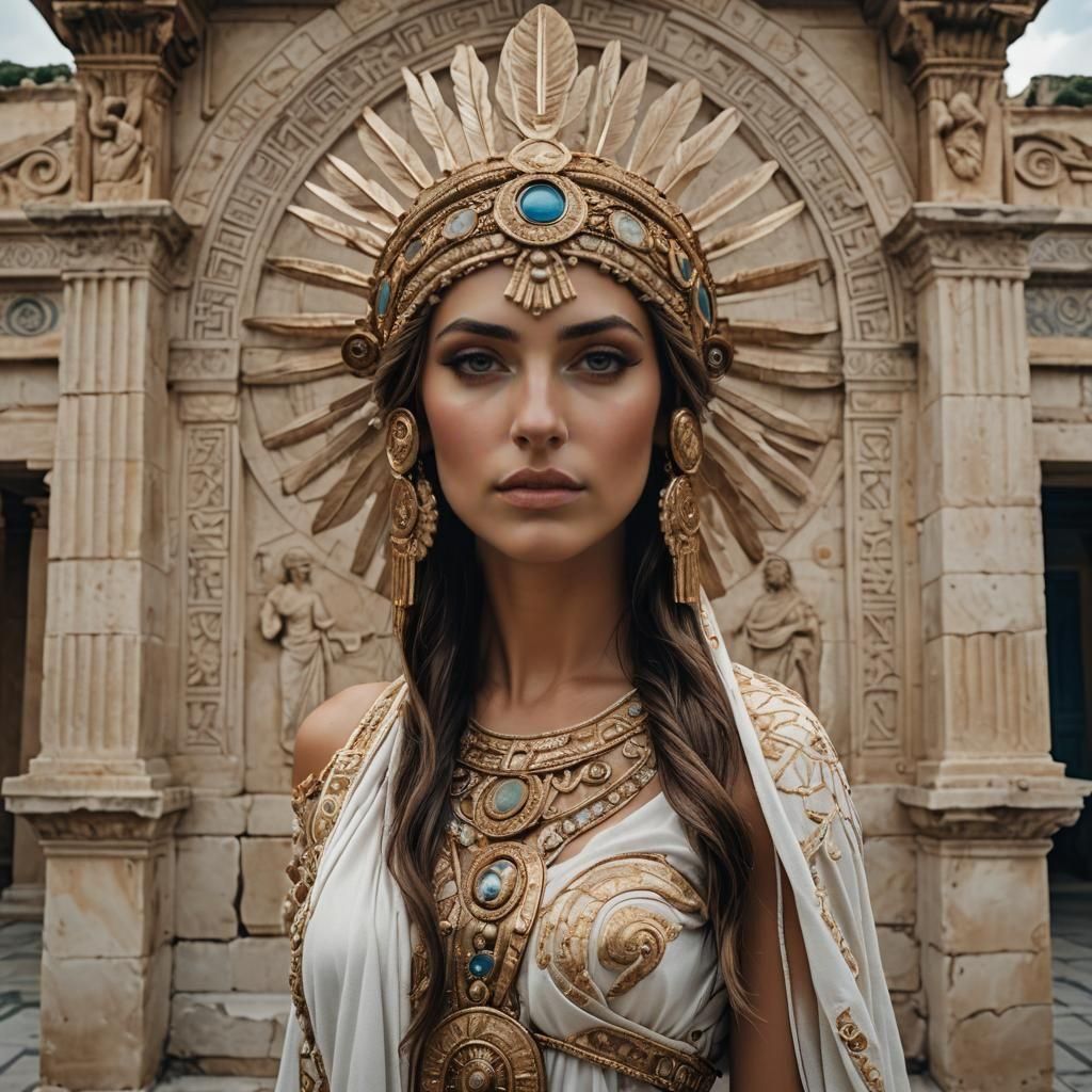 Classical Portrait of a Beautiful Greek Goddess