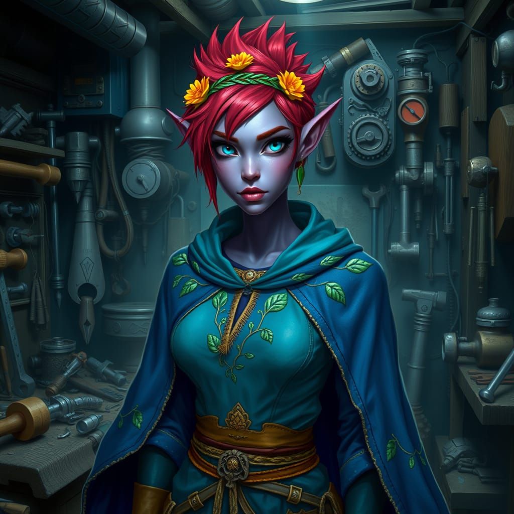Dark Elf Mistress of the Steampunk Workshop
