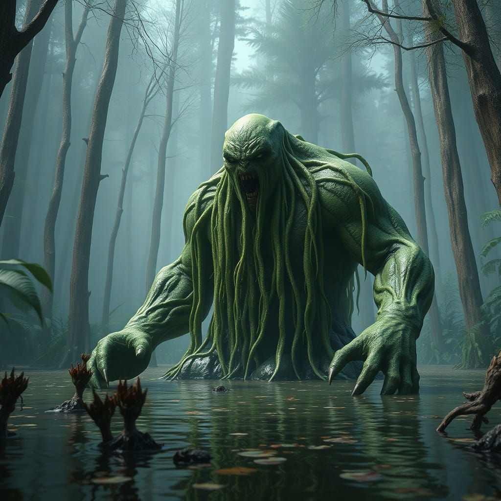 Terrifying Swamp Golem Emerges from the Depths in a Realisti...