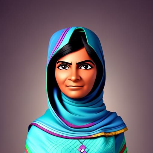 Malala Yousafzai Portrait in Jack Kirby Comic Style