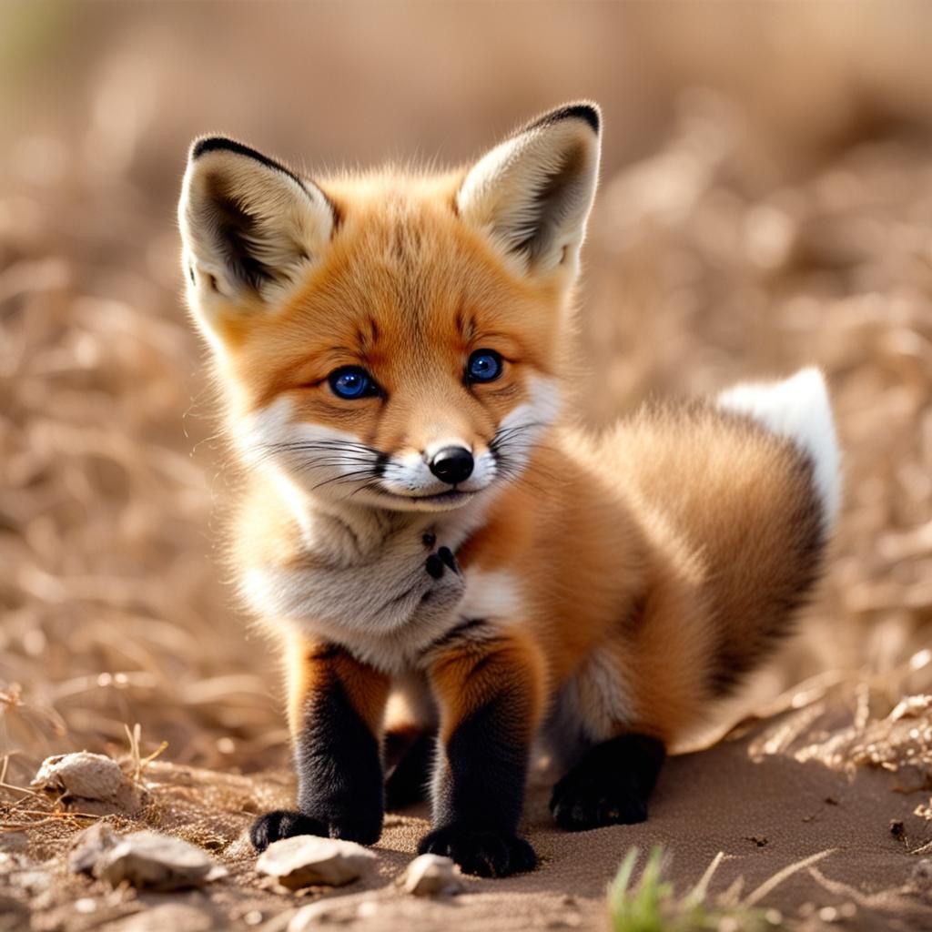 Cute Baby Fox Portrait