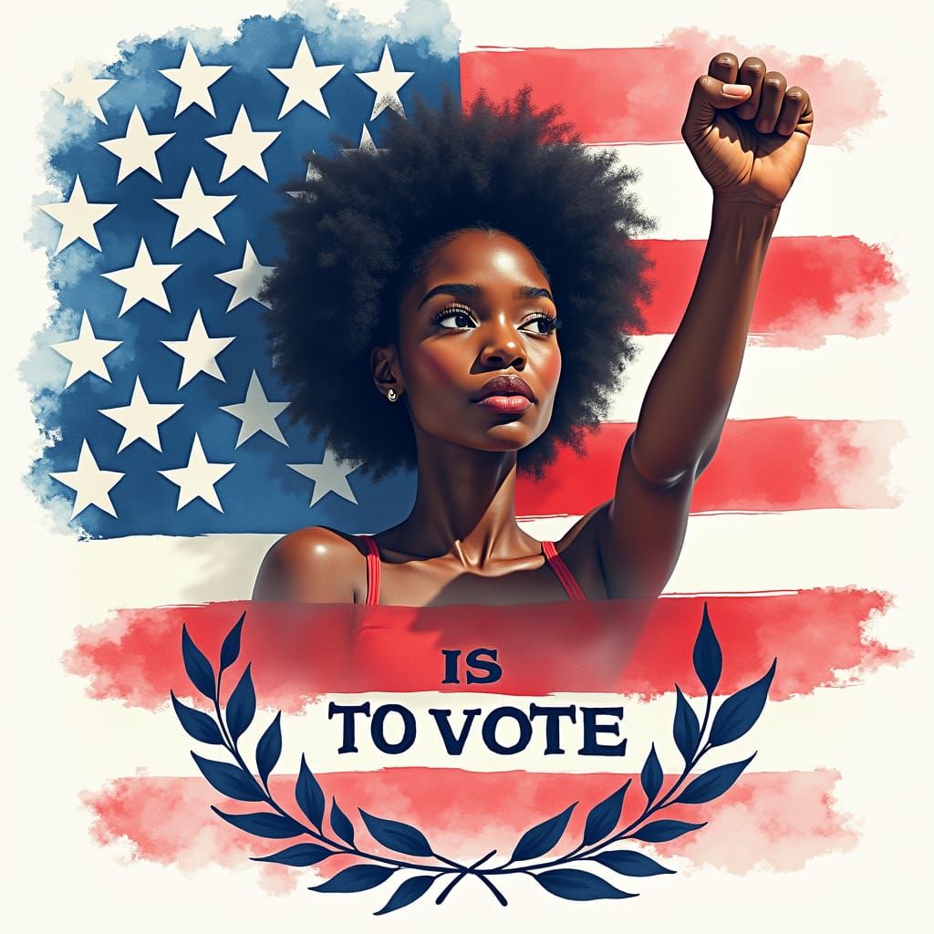 Patriotic Watercolor: My Black Job Is to Vote