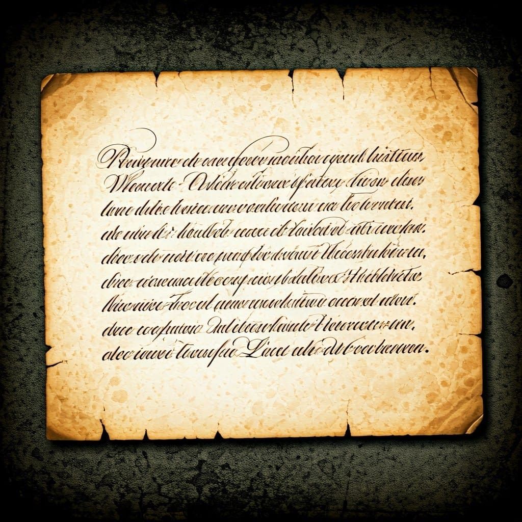 Calligraphic Poem on Aged Parchment