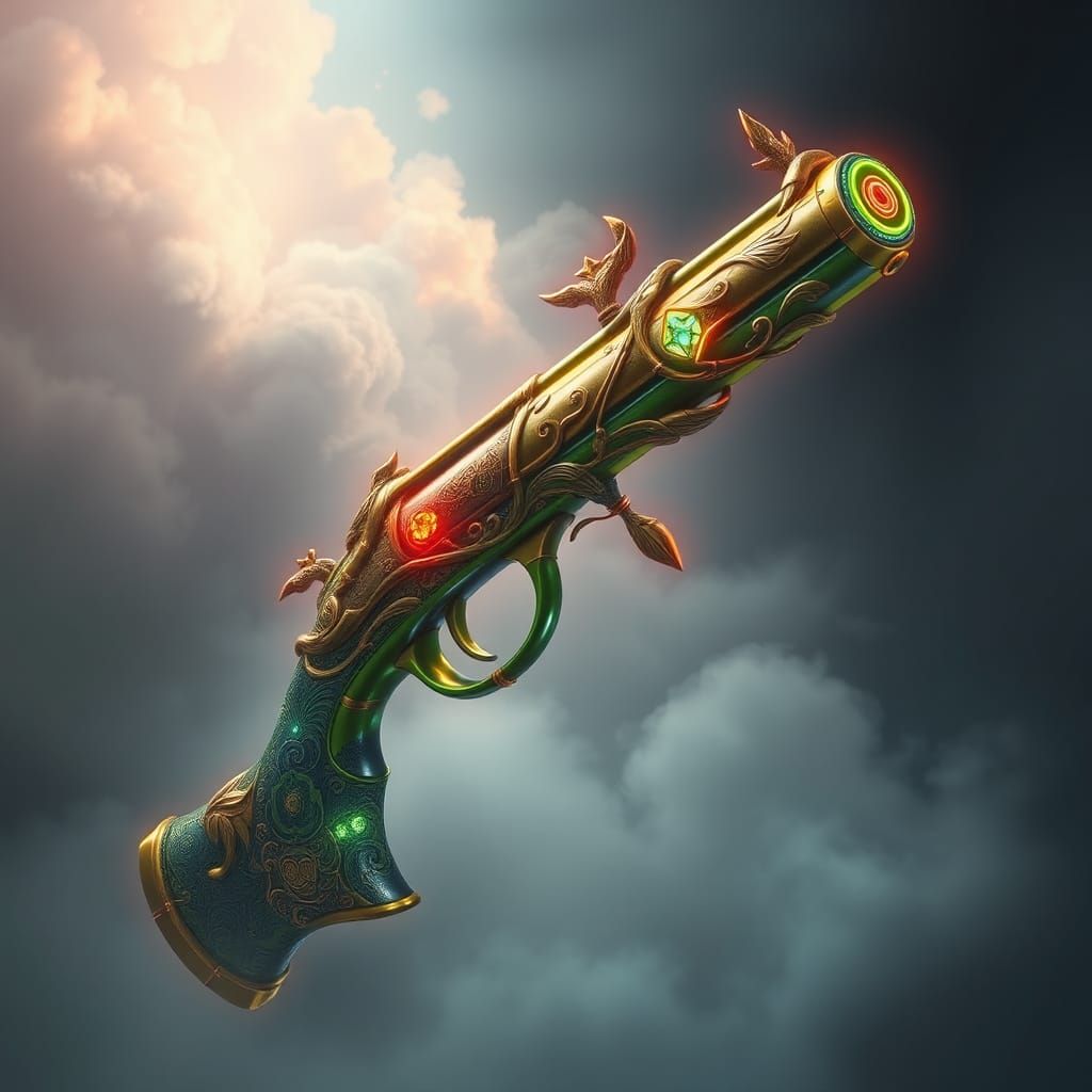 Ornate Bamboo Gun with Ethereal Accents