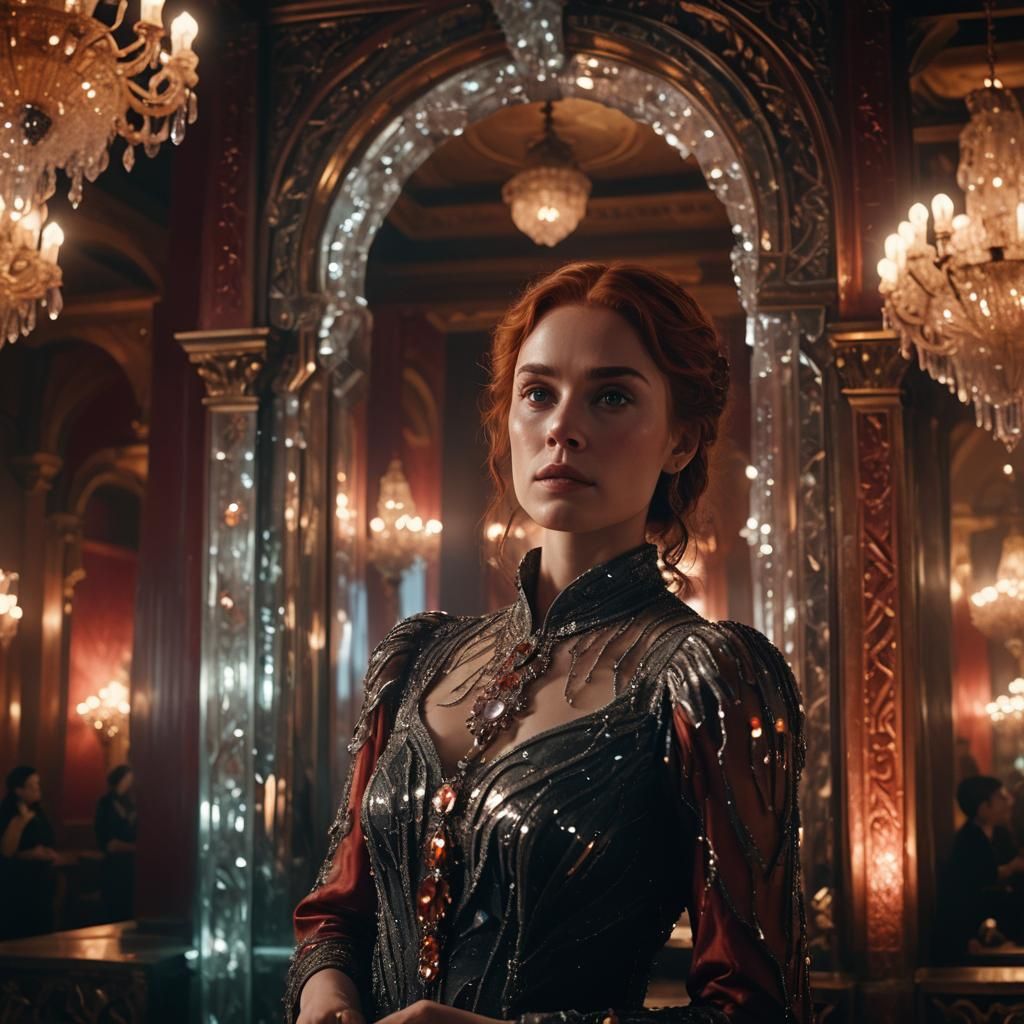 Ornate Ballroom Portrait in Cinematic Lighting