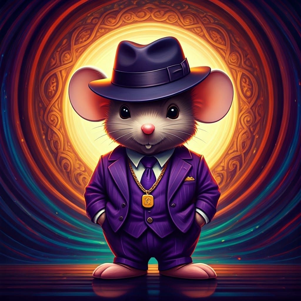 Minnie Mouse as Gangster in Cosmic Astral Art