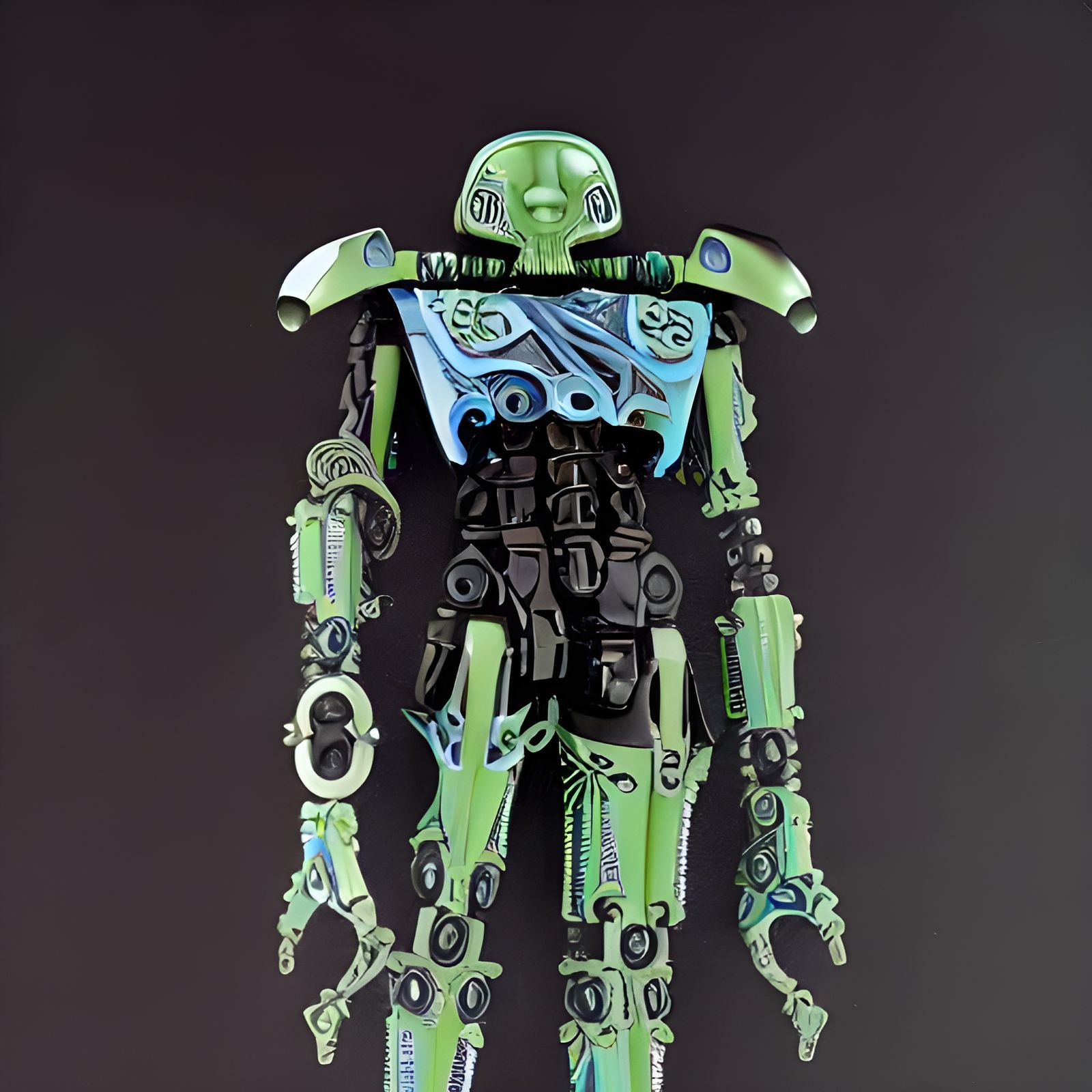 Necron Bionicle War in H.R. Giger Style