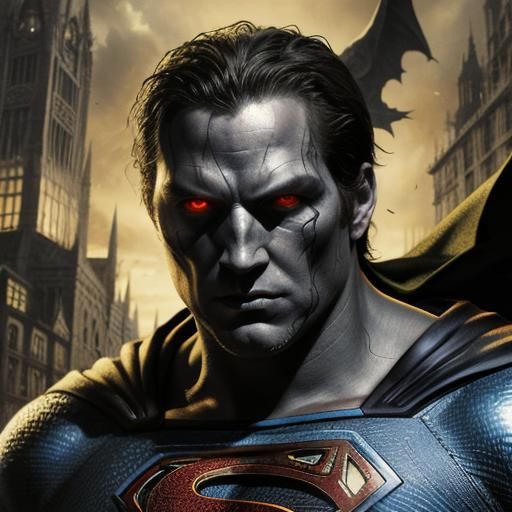 Hyperrealistic Superman-Morgoth Hybrid Portrait