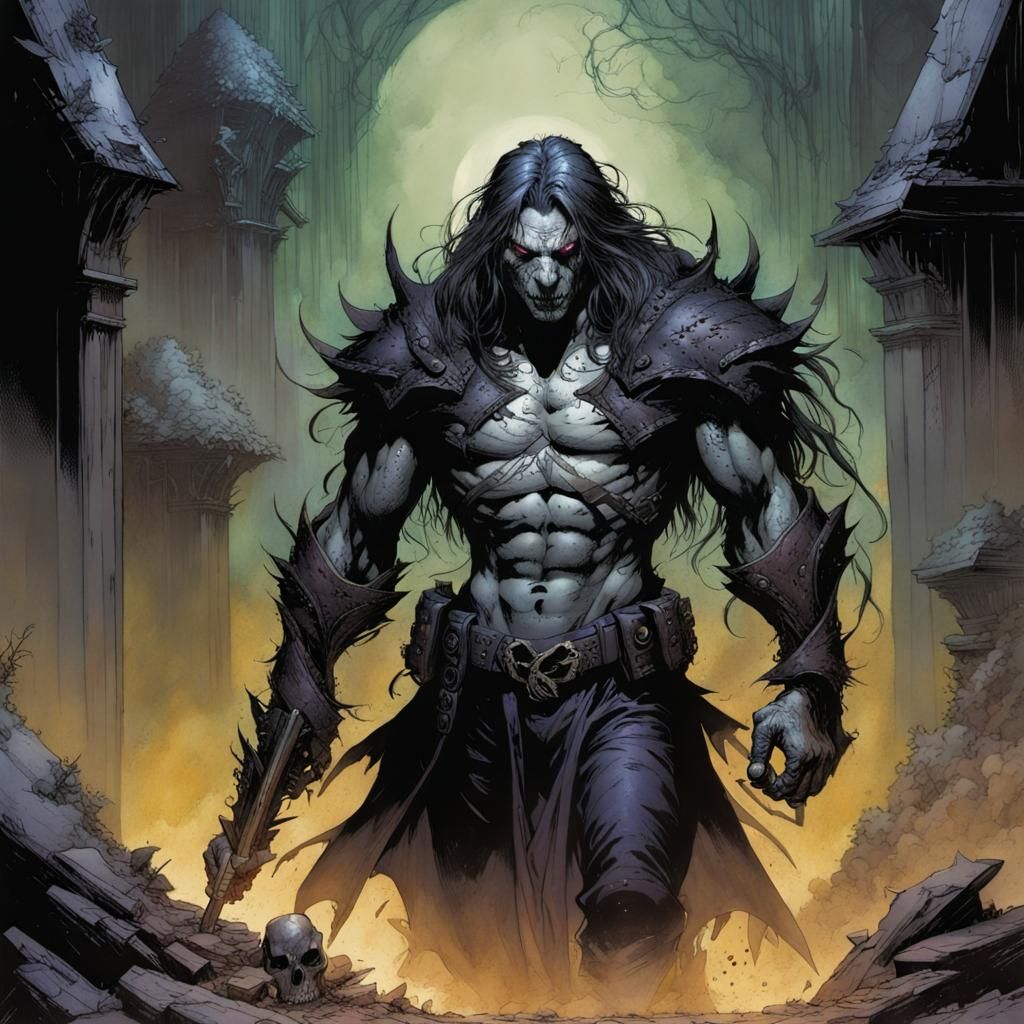 Grimdark Comic Book Illustration