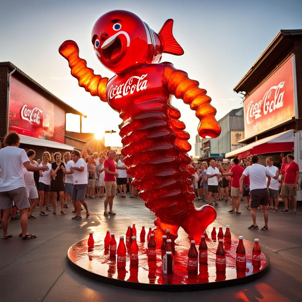 Coca-Cola Figure Dance-Off in Graffiti Art Style