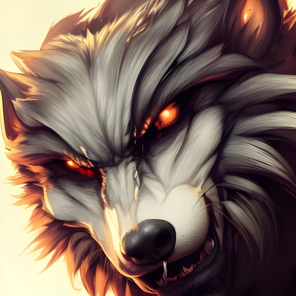 Chibi Werewolf Portrait in Hyperdetailed Digital Art