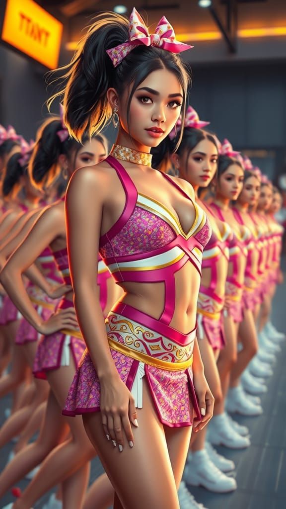 Omnipotent Cheerleader Army: Detailed Fantasy Concept Art