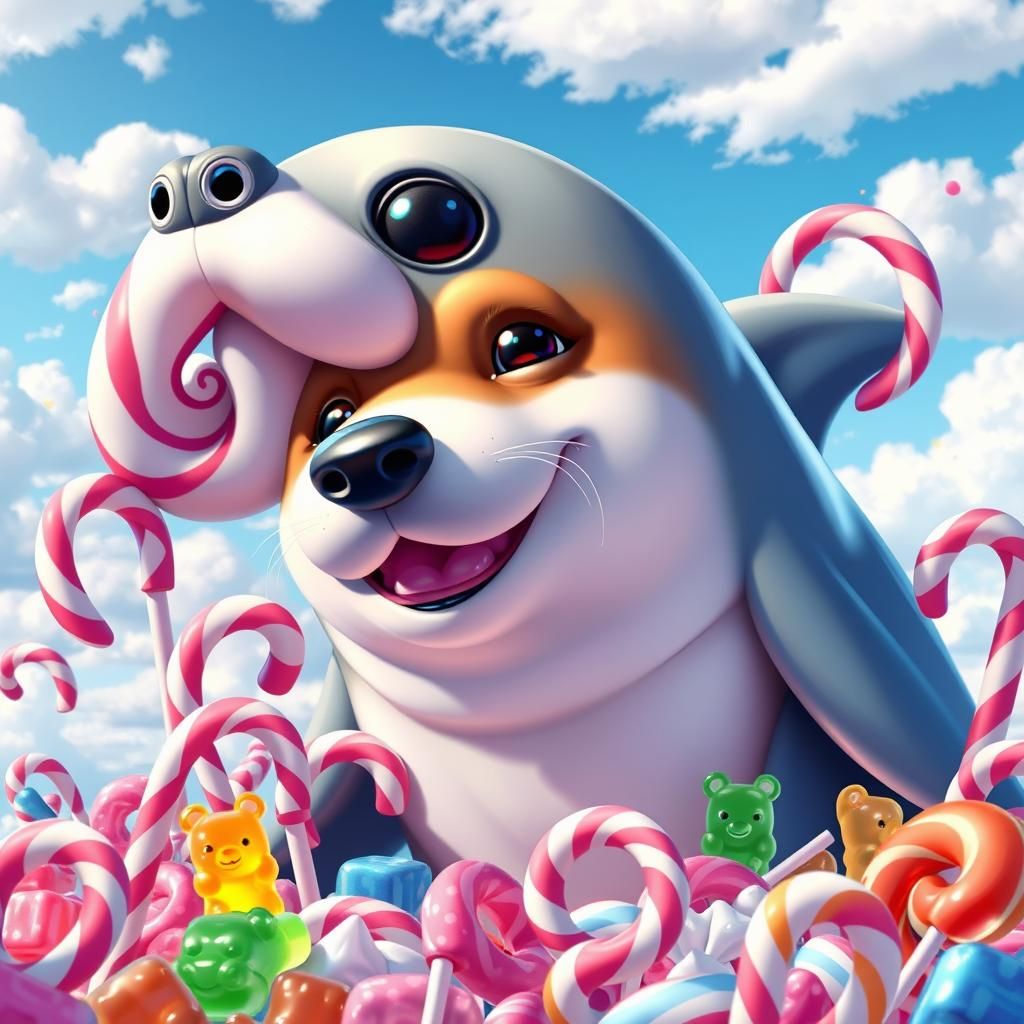 Hyper-Detailed Candyland Hybrid Creature in Digital Art Styl...