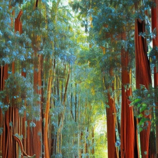 Eucalypt Forest Concept Art in Photorealistic Style